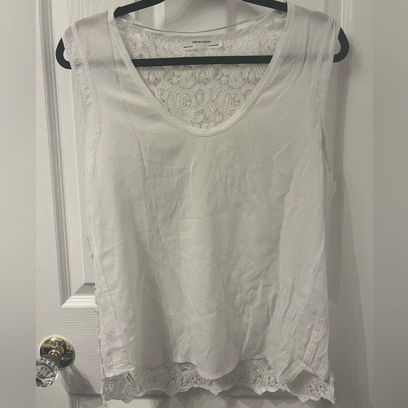 Zara W&B Collection White Top with Lace in the back - Picture 1 of 6